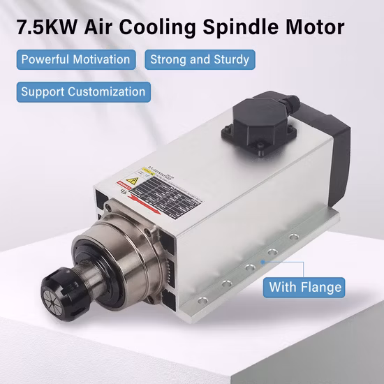 CNC Spindle 7.5kw Motor Spindle Square Air-Cooled CNC Router Spindle Motor for CNC Machine Motors