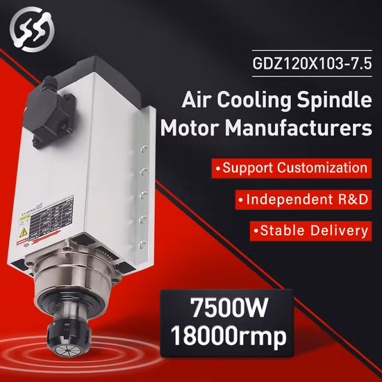 CNC Spindle 7.5kw Motor Spindle Square Air-Cooled CNC Router Spindle Motor for CNC Machine Motors